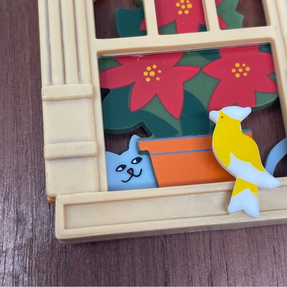 Vintage 80s Peekaboo Kitty Cat Window Ornament Hanging Decor - Picture 6 of 14